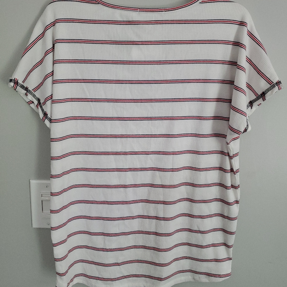 NWT Womens Staccato Red White And Blue Striped Shirt Medium 4th of july - Picture 5 of 6